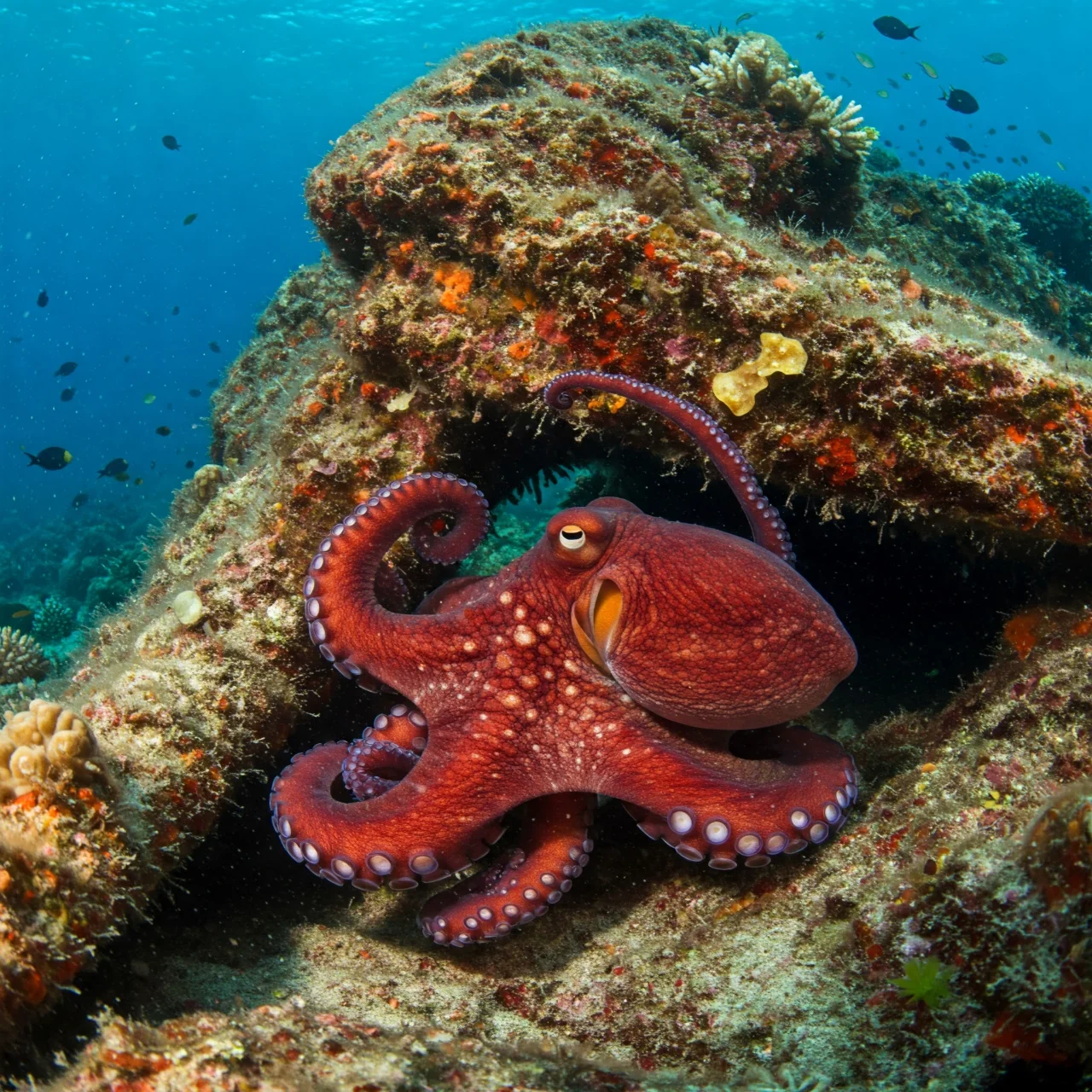 6. Octopuses Can Escape Through Tiny Holes