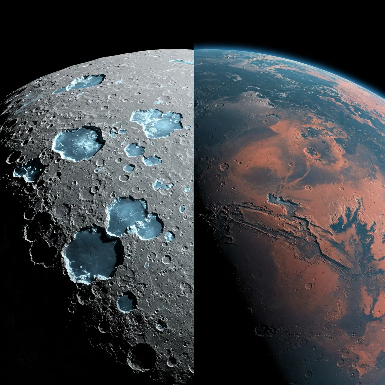 17. There's Water on the Moon and Mars (in Ice Form)