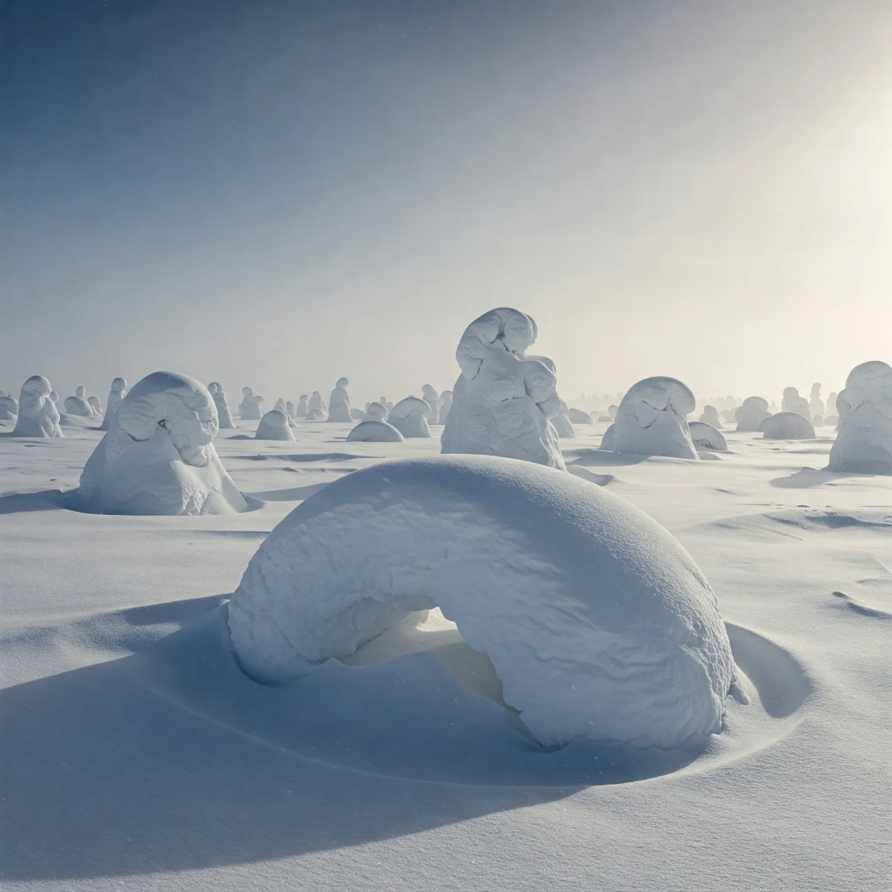 5. Snow Rollers: Nature's Wind-Sculpted Snow Doughnuts