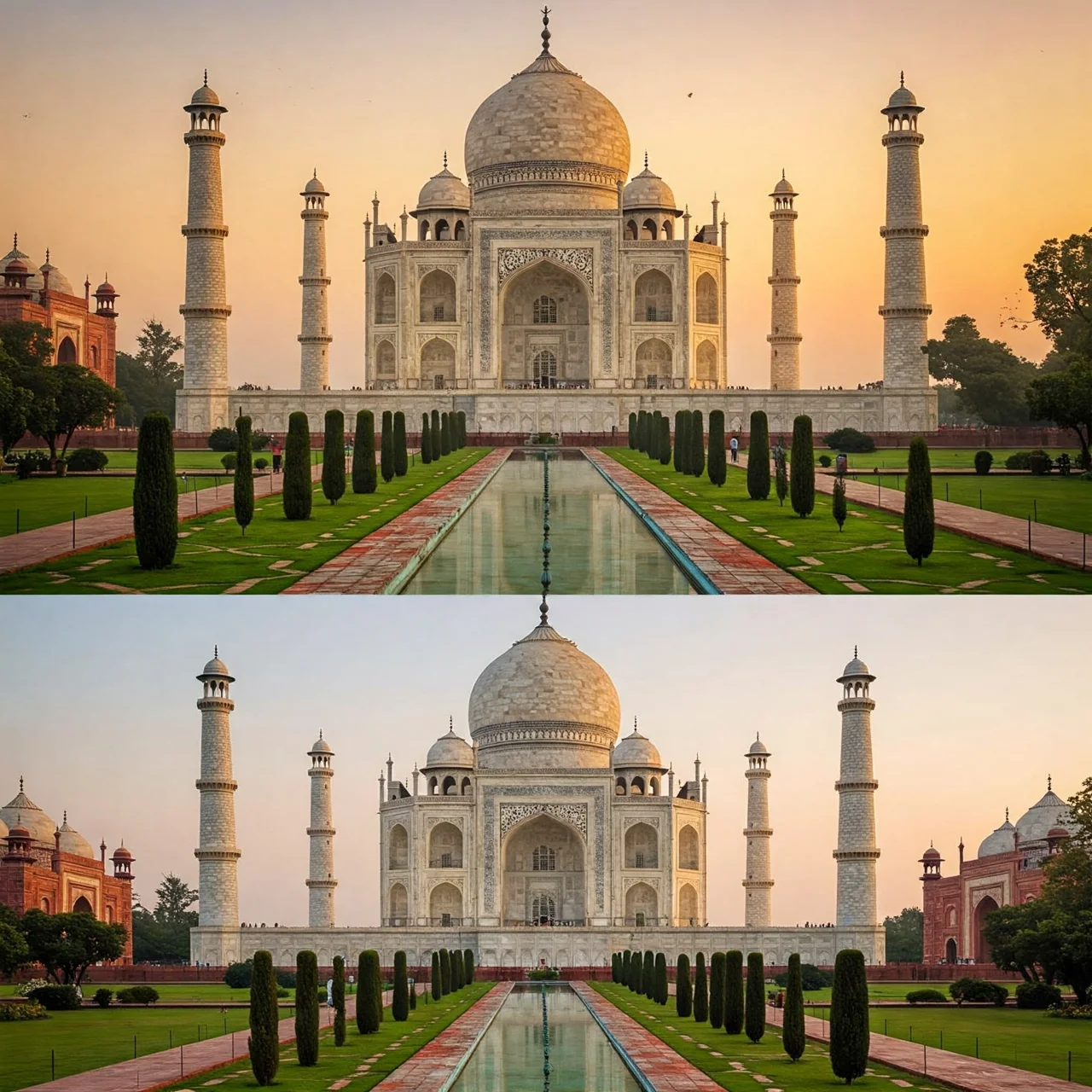 4. The Taj Mahal Changes Color With the Day