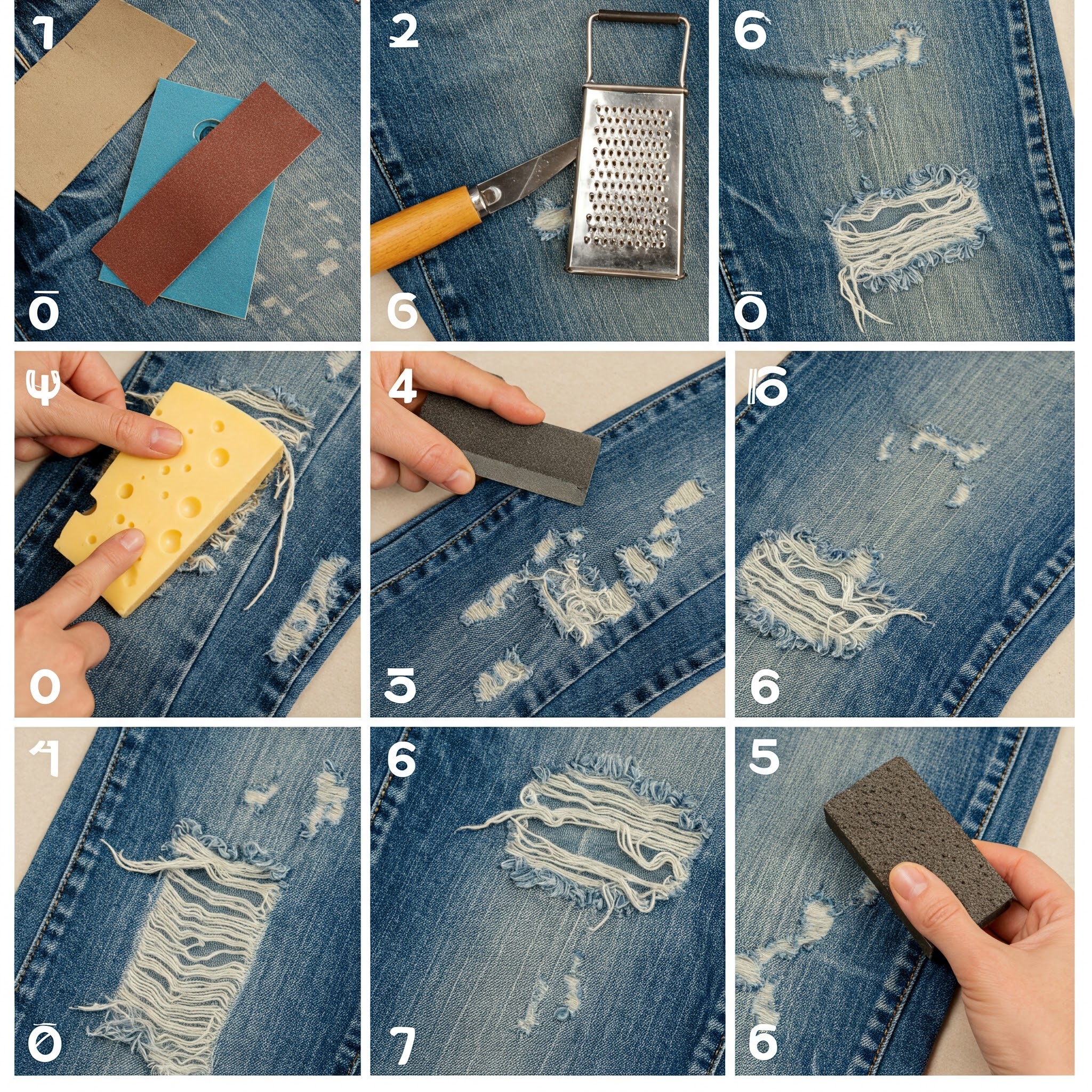 3. Create Custom Distressed Denim with Household Tools