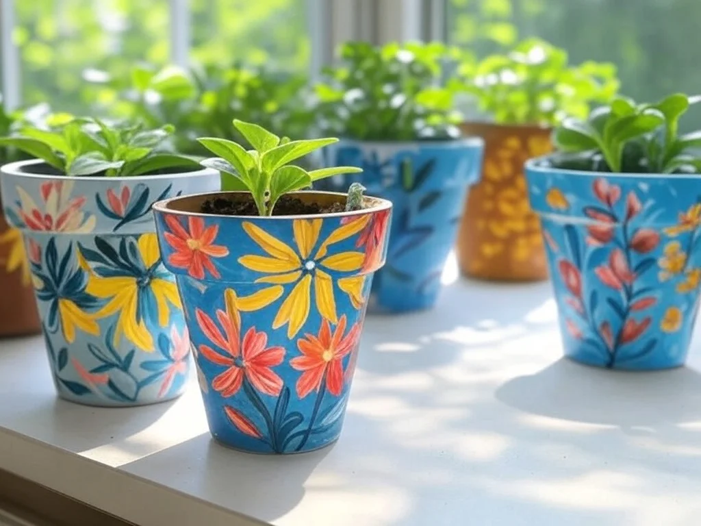 4. Personalized Painted Plant Pots: A Splash of Color