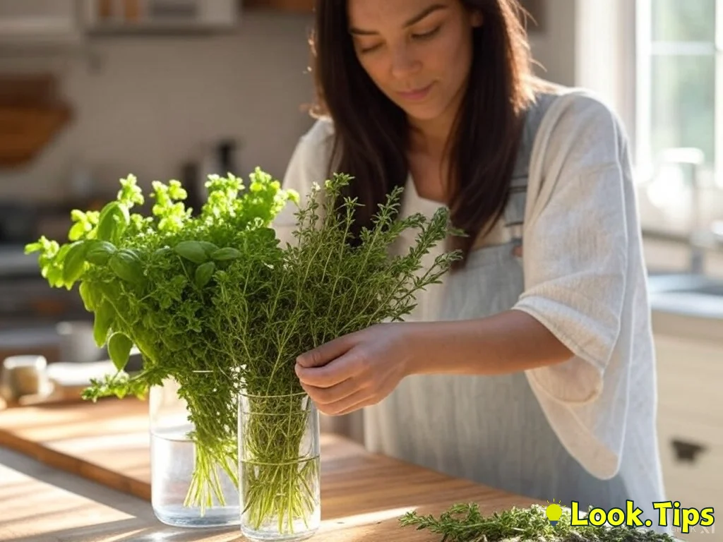 6. Store Herbs Like Fresh Flowers