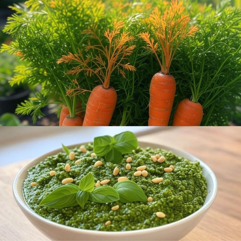 1. Carrot Tops → Zesty Pesto
