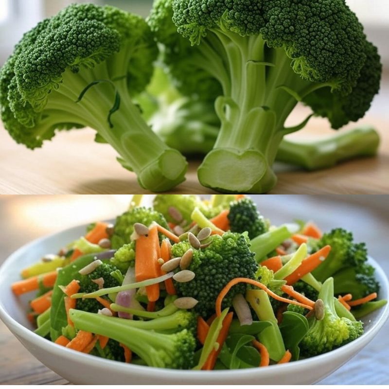 3. Broccoli Stems → Crunchy Slaw