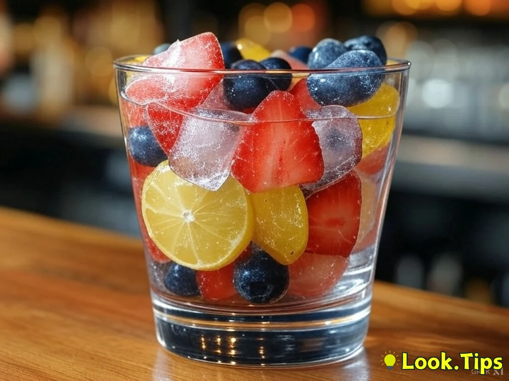 4. Frozen Fruit Ice Cubes for Fancy Cocktails