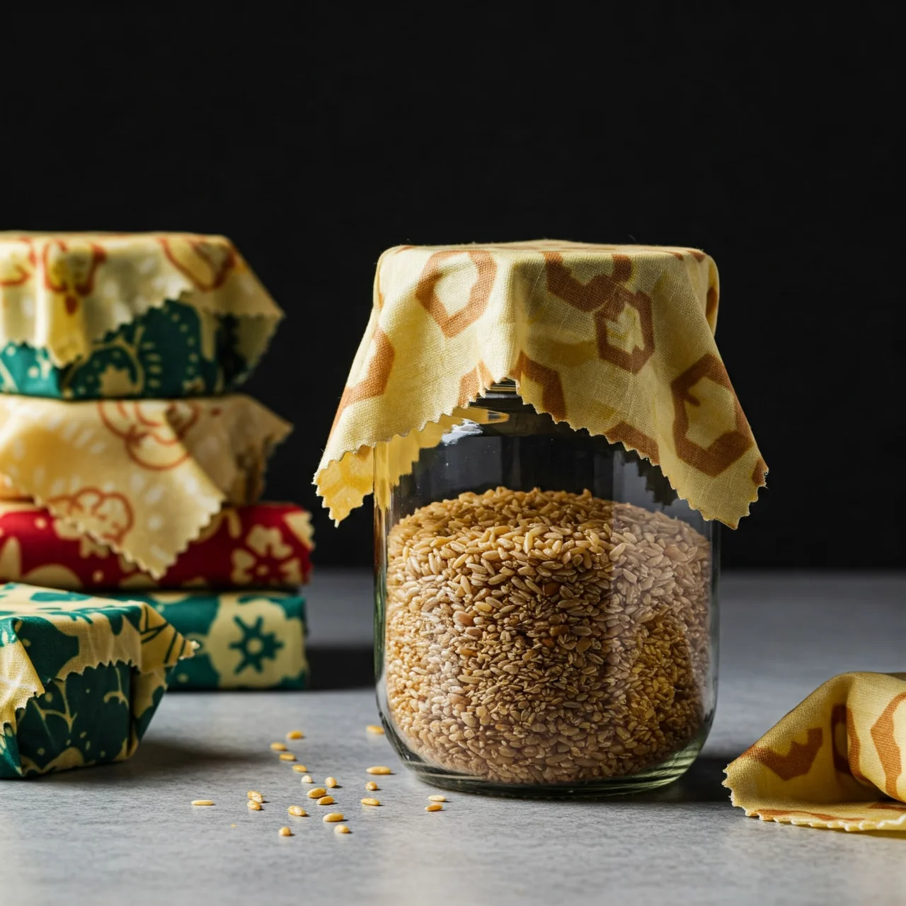 2. Beeswax Wraps for Dry Goods Storage