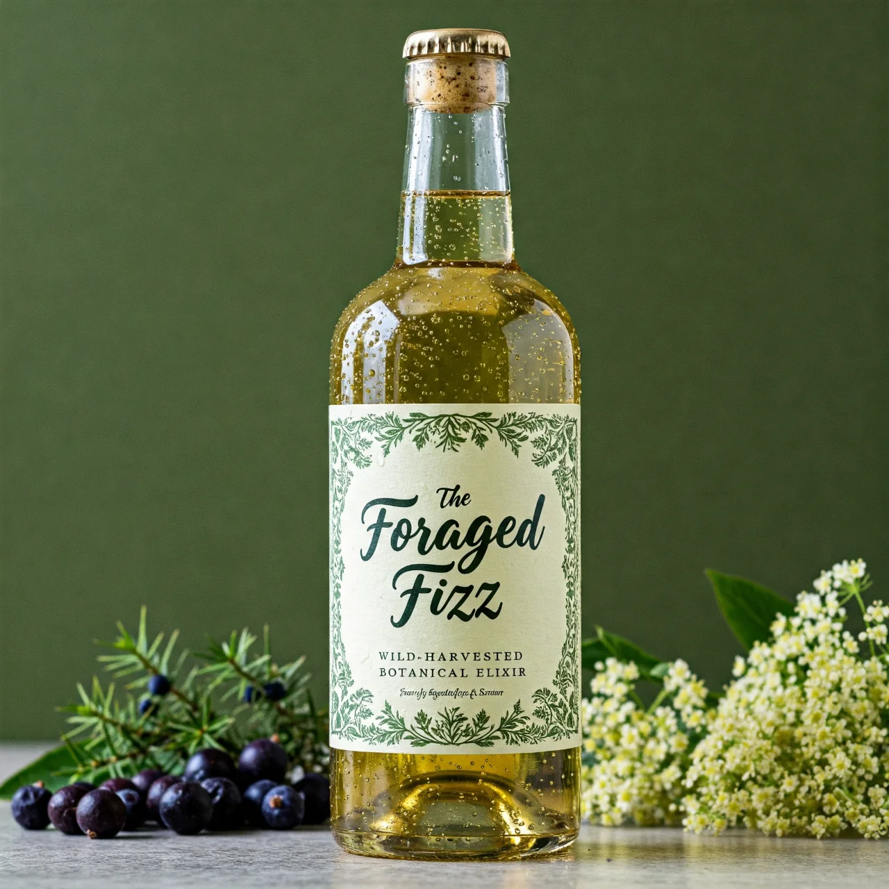 The Foraged Fizz: Wild-Harvested Botanical Elixir