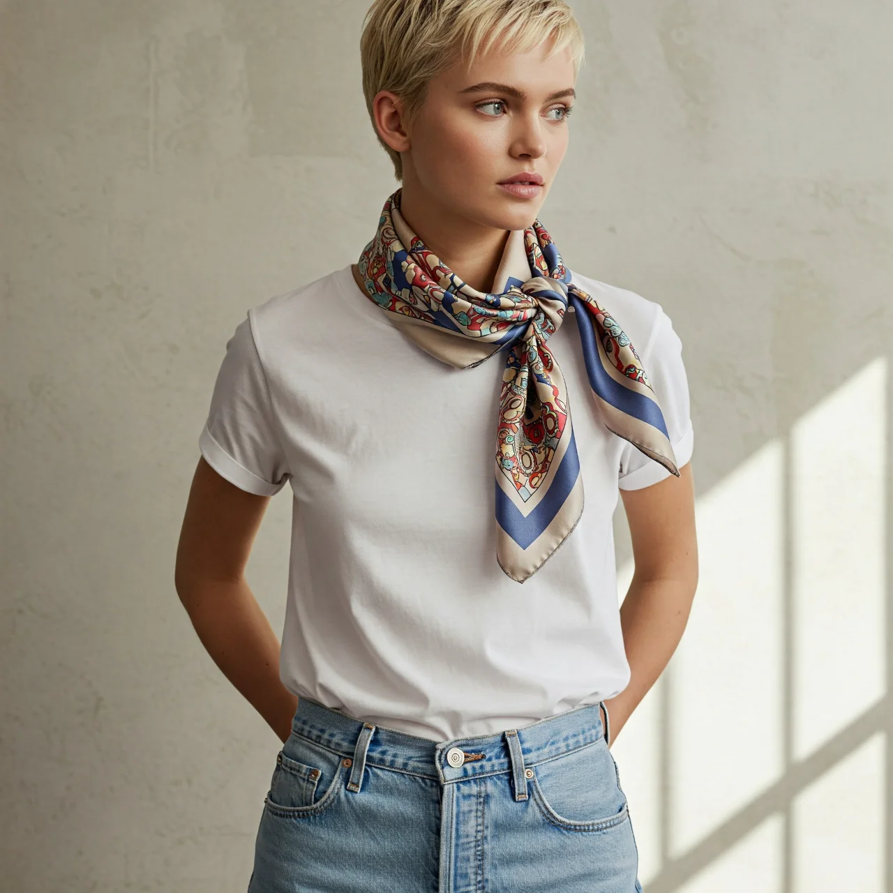 1. The Statement Neck Knot: Bold Prints Take Center Stage