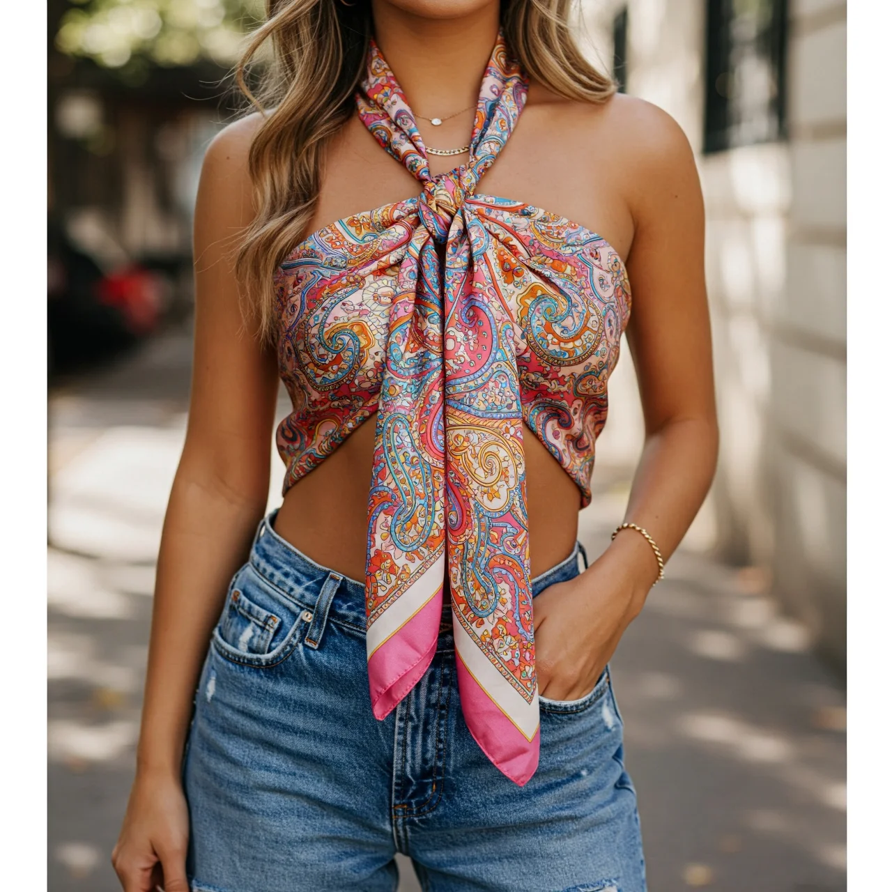 5. Scarf Top Transformation: From Accessory to Centerpiece