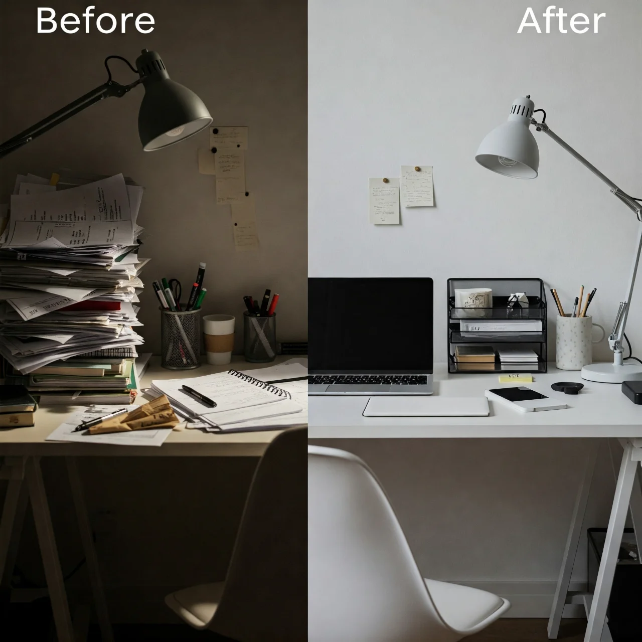 5. Desk Declutter Blitz: Organize Your Space, Optimize Your Mind