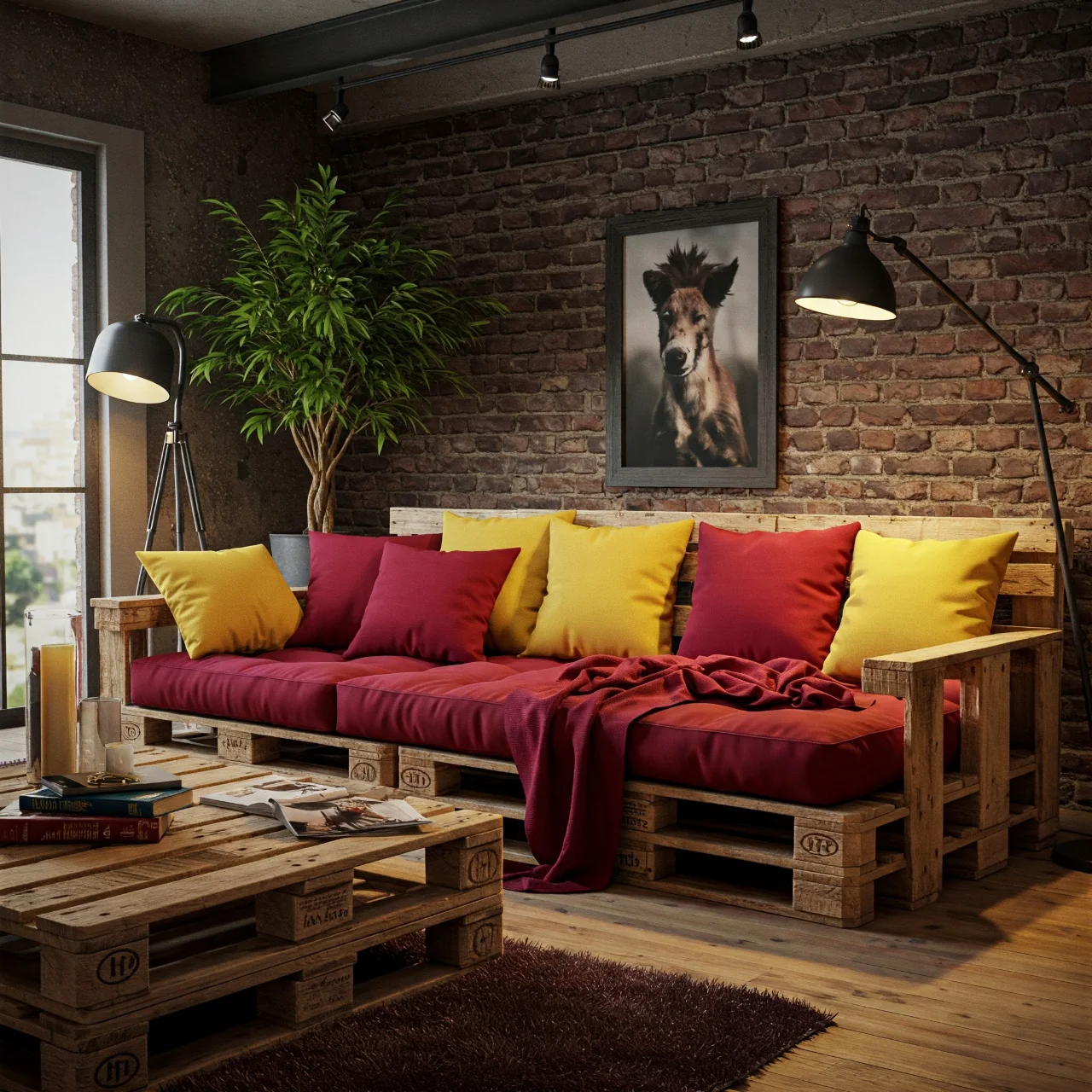 4. Pallet Sofa: Industrial Chic Lounging