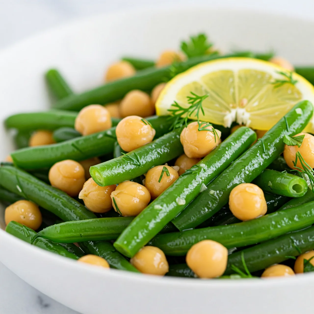1. Lemony Green Bean & Chickpea Salad: Zesty & Refreshing